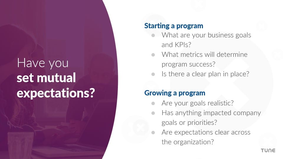 Affiliate marketing mistakes can be avoided by asking questions about key areas like expectations, budget, and more.